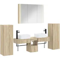 vidaXL Badkamermeubelset 6 st Sonoma Eiken Bewerkt hout en glas