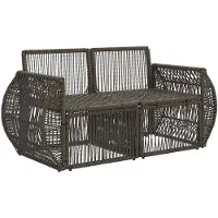 vidaXL Tuin Sofa 2-Aantal zitplaatsen Grijs poly rattan