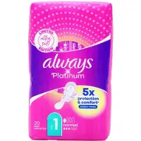 Always Platinum Normal Sanitary Pads with Wings 30 stk.