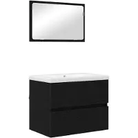 vidaXL Badkamerkastset, 3 stuks, zwart, eikenlook, 61 x 39 x 45 cm