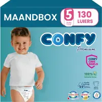 Confy Premium - Luiers Maat 5 (11-18kg) - 130 Luiers - Maandbox