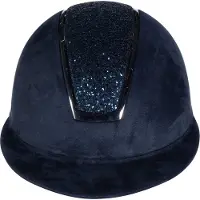 HKM Rijhelm Lady Shield Sparkle Velours - donkerblauw - maat L (58-60)