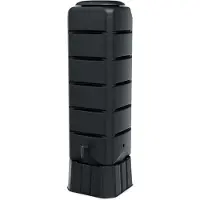 Aura Waterton - Regenton - Watertank - 130 x 37 cm met Voet - met Kraan en Veiligheidsgordel - 120 L - Zwart - 37cm x 37cm x 130cm; 6.71 kg