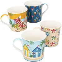 MamboCat 4-delige set ATMOSPHERE koffiemokken met vier verschillende motieven van porselein – R0179#ALAP