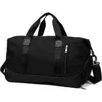 Snq Sporttas-Dames en Heren Reistas-met Schoenenvak Natte Tas-Weekendtas Fitnesstas-Waterdicht Groot Gym Bag-Handbagage Travel Bag-Boodschappentas Duffelbag-voor Sport/Fitness/Outdoor-Zwart