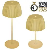 B.K.Licht BRILONER Champ - Oplaadbare Tafellamp - snoerloze lamp - met touch dimbaar - voor binnen en buiten - german design award winner 2025 - limoengroen - Ø14,5 x 36,5 cm