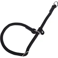 Snq Halsband voor huisdieren - Trainingslijn voor honden - P-lijn halsband - Geschikt voor middelgrote en grote honden - Halsband voor wandelen met de hond - 60 cm - Zwart