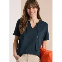 Cecil Dames Shirt met korte mouwen en gespleten hals - Blauw - L