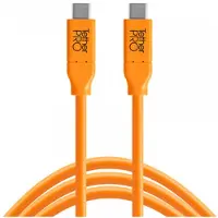 Tether Tools TetherGuard USB-C to USB-C 4.6m LeverLock & Cable Kit, straight to straight, high visibility orange