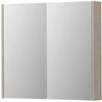 Ink SPK2 Spiegelkast 2 Deuren - 80x74cm - Ivoor Eiken - Spiegels, Spiegelkasten - 8718835156893