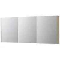 Ink SPK2 Spiegelkast 3 Deuren - 180x74cm - Ivoor Eiken - Spiegels, Spiegelkasten - 8718835156961