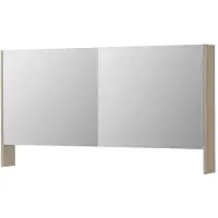 Ink SPK3 Spiegelkast 2 Deuren - 140x74cm - Ivoor Eiken - Spiegels, Spiegelkasten - 8718835157036