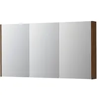 Ink SPK2 Spiegelkast 3 Deuren - 140x74cm - Warm Walnoot - Spiegels, Spiegelkasten - 8718835397814