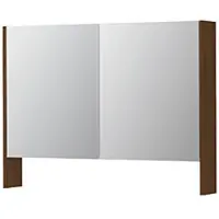 Ink SPK3 Spiegelkast 2 Deuren - 100x74cm - Warm Walnoot - Spiegels, Spiegelkasten - 8718835398095