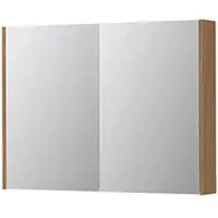 Ink SPK2 Spiegelkast 2 Deuren - 100x74cm - Blank Eiken - Spiegels, Spiegelkasten - 8718835397722