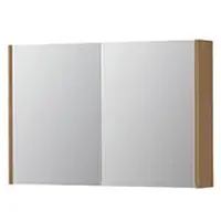 Ink SPK1 Spiegelkast 2 Deuren - 90x60cm - Blank Eiken - Spiegels, Spiegelkasten - 8718835397326