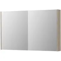 Ink SPK2 Spiegelkast 2 Deuren - 120x74cm - Ivoor Eiken - Spiegels, Spiegelkasten - 8718835156923