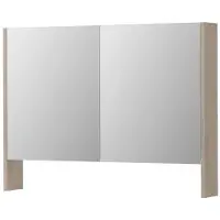 Ink SPK3 Spiegelkast 2 Deuren - 100x74cm - Ivoor Eiken - Spiegels, Spiegelkasten - 8718835157012