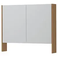 Ink SPK3 Spiegelkast 2 Deuren - 90x74cm - Blank Eiken - Spiegels, Spiegelkasten - 8718835398040