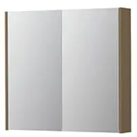 Ink SPK2 Spiegelkast 2 Deuren - 80x74cm - Olijf Eiken - Spiegels, Spiegelkasten - 8718835397661