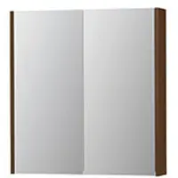 Ink SPK2 Spiegelkast 2 Deuren - 70x74cm - Warm Walnoot - Spiegels, Spiegelkasten - 8718835397616