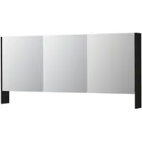 Ink SPK3 Spiegelkast 3 Deuren - 160x74cm - Fineer Matt Intens Black - Spiegels, Spiegelkasten - 8718835398231