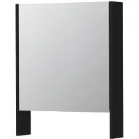 Ink SPK3 Spiegelkast 1 Deur - 60x74cm - Fineer Matt Intens Black - Spiegels, Spiegelkasten - 8718835397951