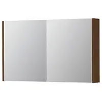Ink SPK1 Spiegelkast 2 Deuren - 100x60cm - Warm Walnoot - Spiegels, Spiegelkasten - 8718835397371