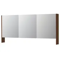 Ink SPK3 Spiegelkast 3 Deuren - 160x74cm - Warm Walnoot - Spiegels, Spiegelkasten - 8718835398217