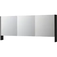 Ink SPK3 Spiegelkast 3 Deuren - 180x74cm - Fineer Matt Intens Black - Spiegels, Spiegelkasten - 8718835398279