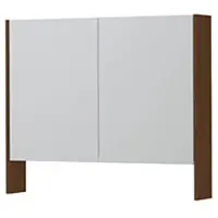 Ink SPK3 Spiegelkast 2 Deuren - 90x74cm - Warm Walnoot - Spiegels, Spiegelkasten - 8718835398057
