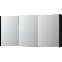 Ink SPK2 Spiegelkast 3 Deuren - 160x74cm - Fineer Matt Intens Black - Spiegels, Spiegelkasten - 8718835397876