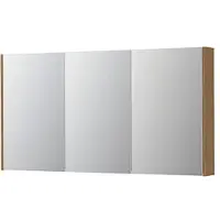 Ink SPK2 Spiegelkast 3 Deuren - 140x74cm - Blank Eiken - Spiegels, Spiegelkasten - 8718835397807
