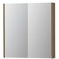 Ink SPK2 Spiegelkast 2 Deuren - 70x74cm - Olijf Eiken - Spiegels, Spiegelkasten - 8718835397623