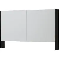 Ink SPK3 Spiegelkast 2 Deuren - 120x74cm - Fineer Matt Intens Black - Spiegels, Spiegelkasten - 8718835398156