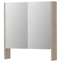 Ink SPK3 Spiegelkast 2 Deuren - 70x74cm - Ivoor Eiken - Spiegels, Spiegelkasten - 8718835156985