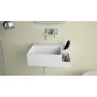 Ideavit SolidDual 1.0 Wastafel 50x36cm Mat Wit Zonder Kraangat - Solid Surface - Rechthoekig - Wastafels, Vrijhangende Wastafels
