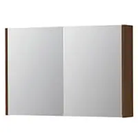Ink SPK1 Spiegelkast 2 Deuren - 90x60cm - Warm Walnoot - Spiegels, Spiegelkasten - 8718835397333