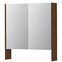 Ink SPK3 Spiegelkast 2 Deuren - 70x74cm - Warm Walnoot - Spiegels, Spiegelkasten - 8718835397975