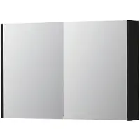 Ink SPK1 Spiegelkast 2 Deuren - 90x60cm - Fineer Matt Intens Black - Spiegels, Spiegelkasten - 8718835397357