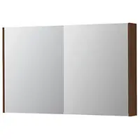 Ink SPK2 Spiegelkast 2 Deuren - 120x74cm - Warm Walnoot - Spiegels, Spiegelkasten - 8718835397777