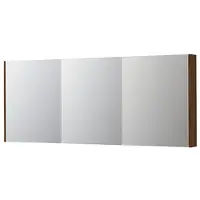 Ink SPK2 Spiegelkast 3 Deuren - 180x74cm - Warm Walnoot - Spiegels, Spiegelkasten - 8718835397890