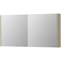 Ink SPK1 Spiegelkast 2 Deuren - 120x60cm - Ivoor Eiken - Spiegels, Spiegelkasten - 8718835157111
