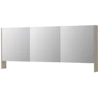 Ink SPK3 Spiegelkast 3 Deuren - 180x74cm - Ivoor Eiken - Spiegels, Spiegelkasten - 8718835157050