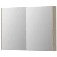 Ink SPK2 Spiegelkast 2 Deuren - 100x74cm - Ivoor Eiken - Spiegels, Spiegelkasten - 8718835156916