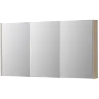 Ink SPK2 Spiegelkast 3 Deuren - 140x74cm - Ivoor Eiken - Spiegels, Spiegelkasten - 8718835156947