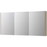 Ink SPK2 Spiegelkast 3 Deuren - 160x74cm - Ivoor Eiken - Spiegels, Spiegelkasten - 8718835156954