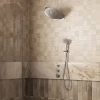 Saniclear Uni inbouw regendouche 37cm RVS look PVD met watervalfunctie en 3 standen handdouche