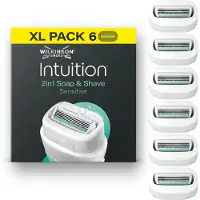 Wilkinson Sword Intuition 2in1 Soap & Shave Sensitive Razor Blades 6 stk.