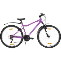 Happiq Dames mountainbike 66 cm – Voor recreatief en sportief gebruik op terrein – Met 18 versnellingen en V-brake voor- en achter – Paars aluminium frame